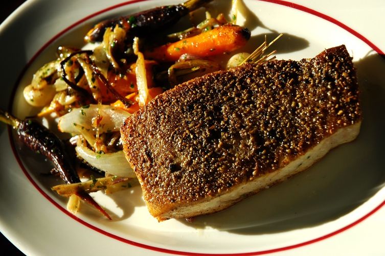 Fennel and Black Peppercorn Crusted Swordfish with Pan Roasted Carrots.jpg
