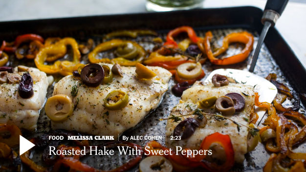  Roasted Hake With Sweet Peppers